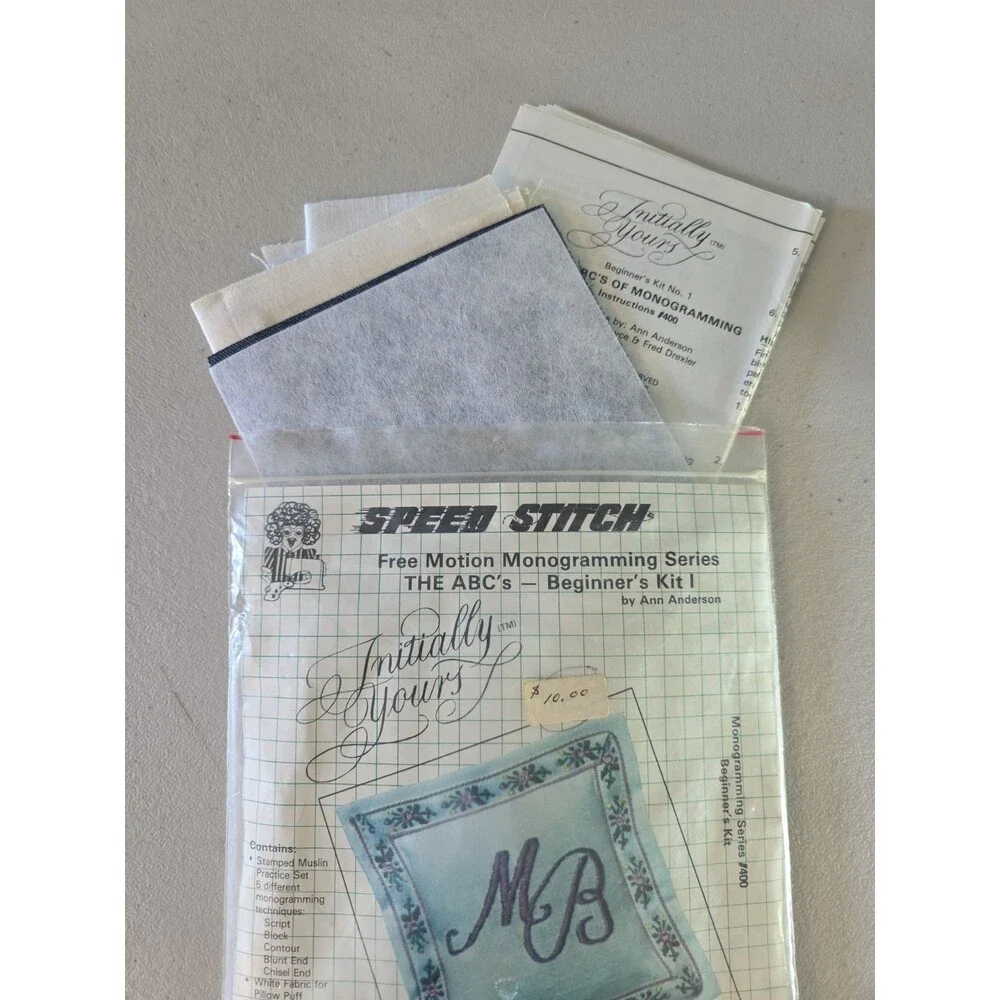 Initially Yours™ Speed Stitch Free Motion Monogramming Kit # 400 w/Towel & More